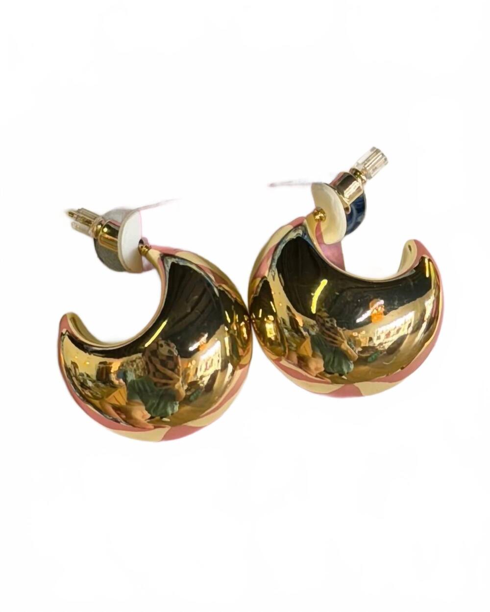 NEW SIMPLY SOUTHERN women's half moon earrings in gold